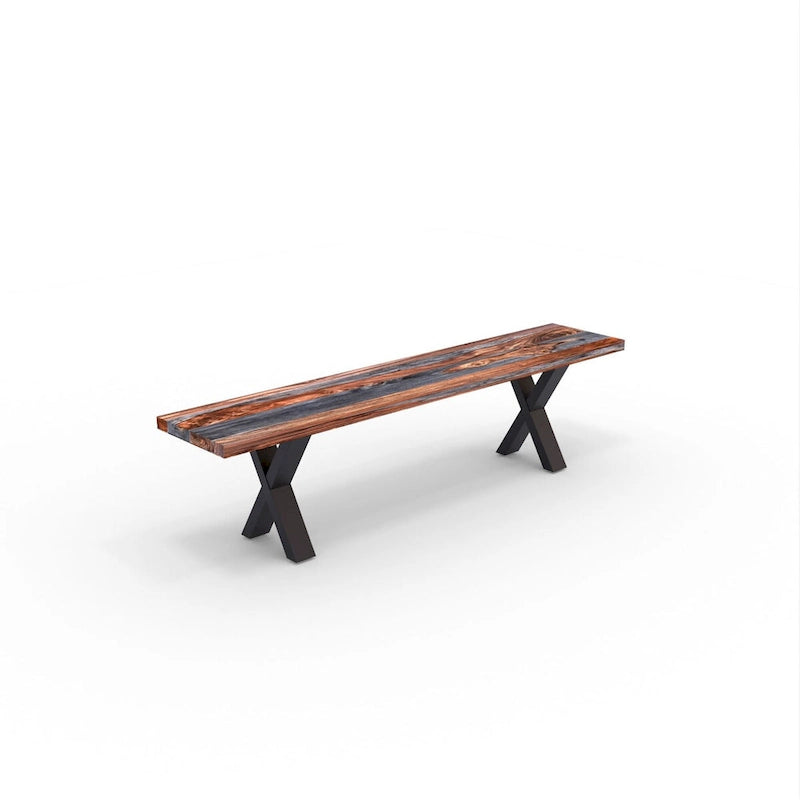 Solid Wood Bench with X Legs