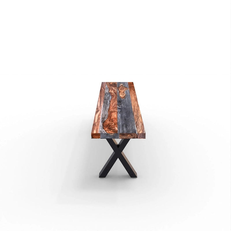 Solid Wood Bench with X Legs