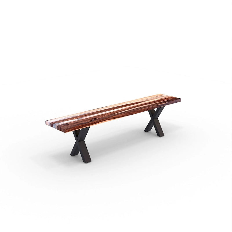 Solid Wood Bench with X Legs