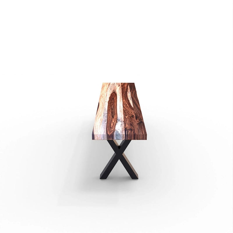 Solid Wood Bench with X Legs