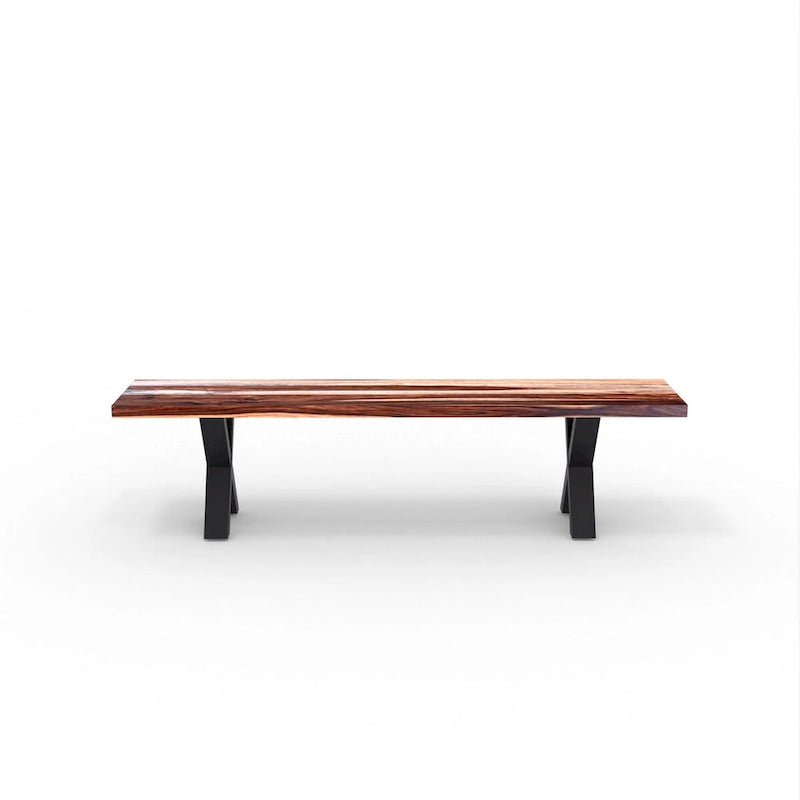 Solid Wood Bench with X Legs