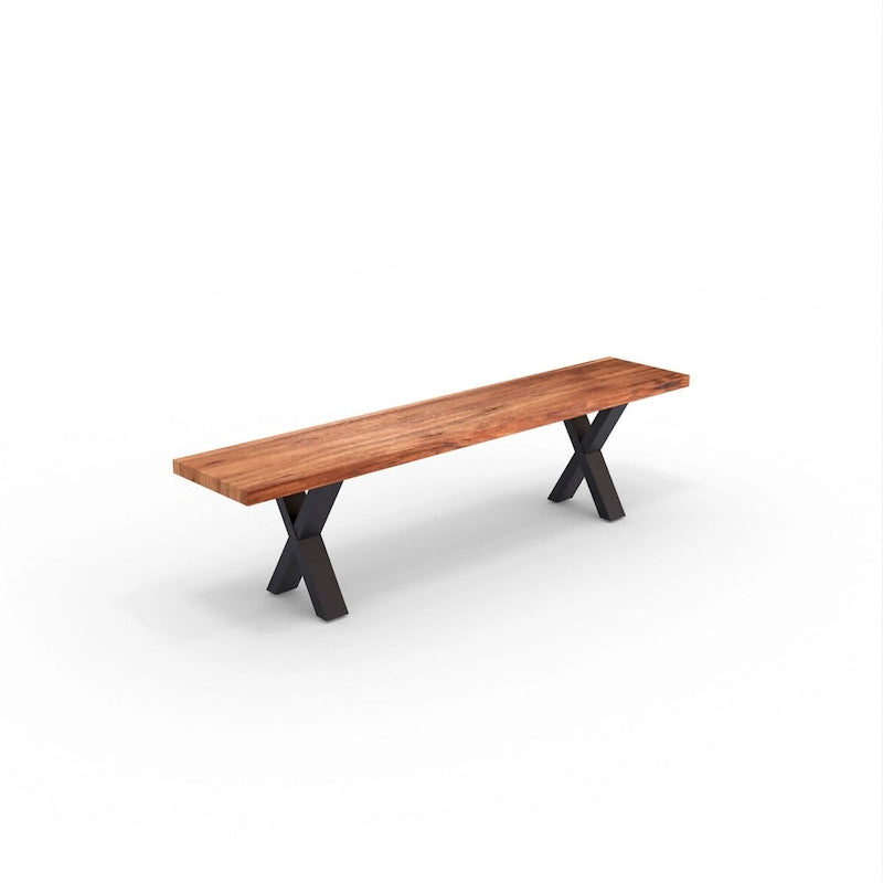 Solid Wood Bench with X Legs