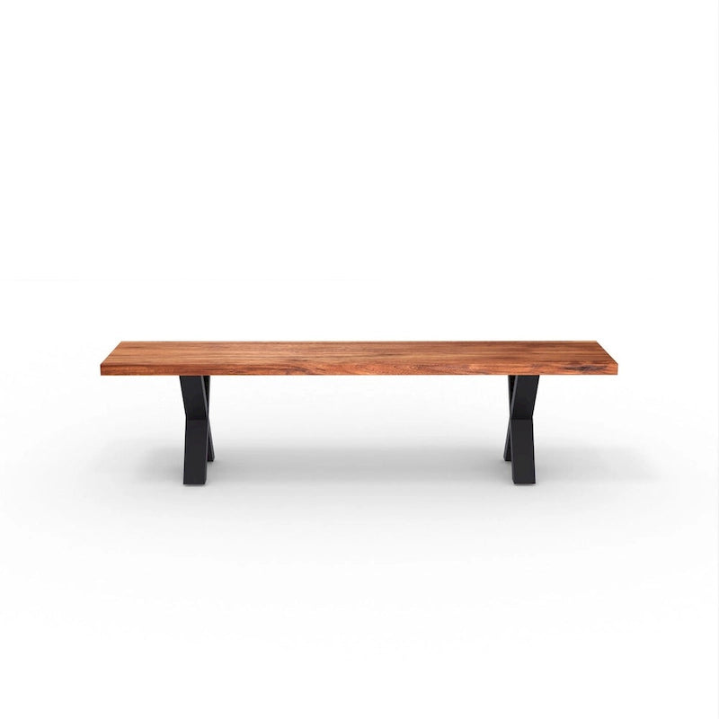 Solid Wood Bench with X Legs
