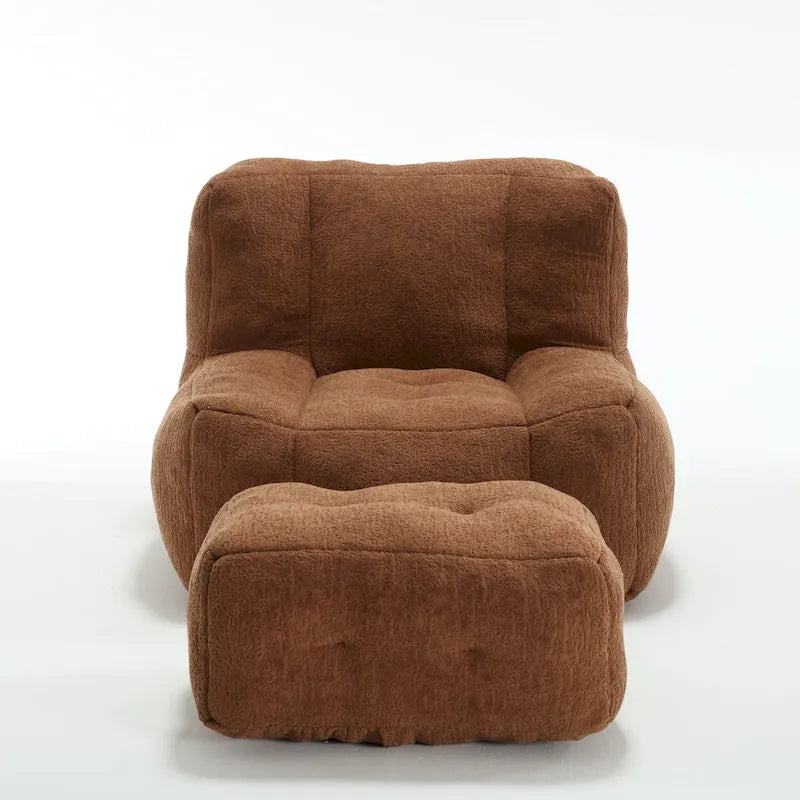 Comfortable Bean Bag for Adults and Children, Super Soft Lazy Sofa Chair with Foam and Ottoman