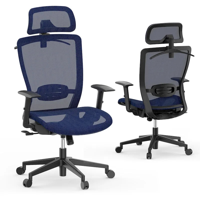 Ergonomic Office Desk Chair 360 Swivel Height Adjustable Mesh Chair, Adjustable Headrest, Lumbar Support, Armrest