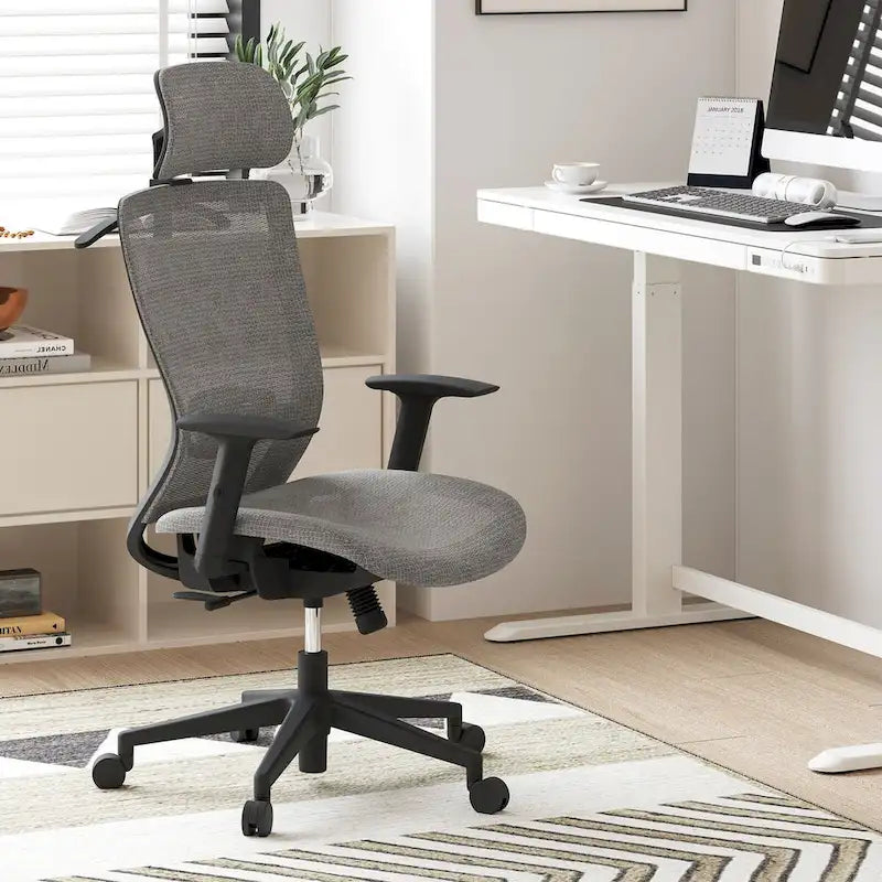 Ergonomic Office Desk Chair 360 Swivel Height Adjustable Mesh Chair, Adjustable Headrest, Lumbar Support, Armrest