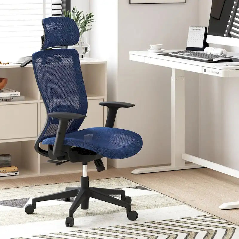 Ergonomic Office Desk Chair 360 Swivel Height Adjustable Mesh Chair, Adjustable Headrest, Lumbar Support, Armrest