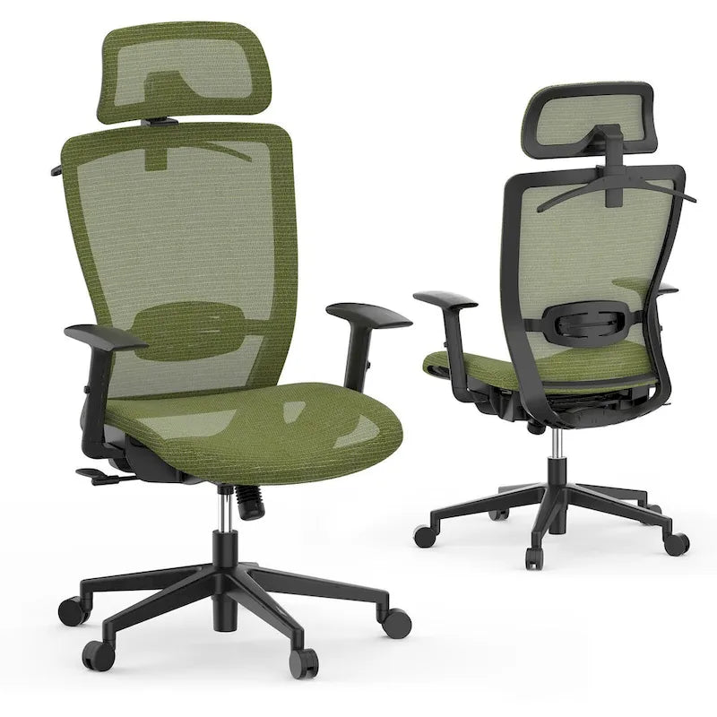 Ergonomic Office Desk Chair 360 Swivel Height Adjustable Mesh Chair, Adjustable Headrest, Lumbar Support, Armrest