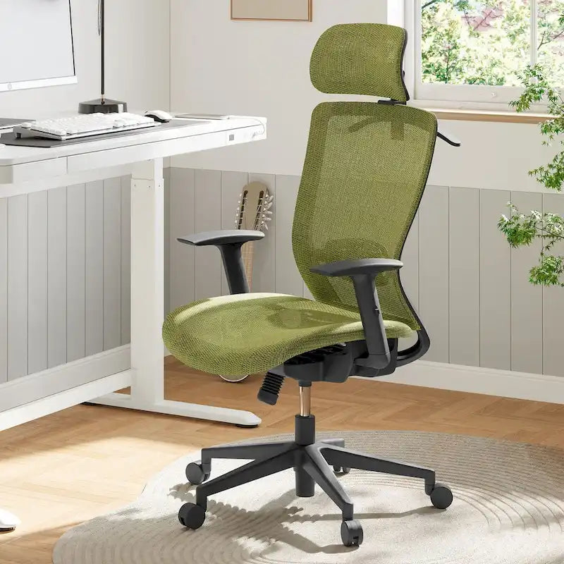 Ergonomic Office Desk Chair 360 Swivel Height Adjustable Mesh Chair, Adjustable Headrest, Lumbar Support, Armrest