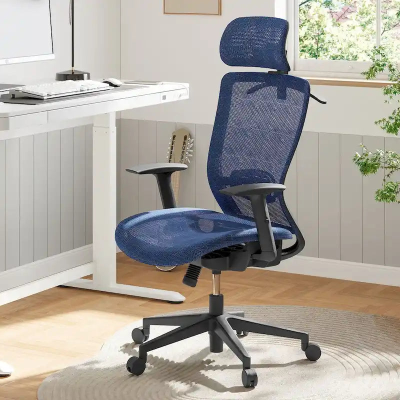 Ergonomic Office Desk Chair 360 Swivel Height Adjustable Mesh Chair, Adjustable Headrest, Lumbar Support, Armrest