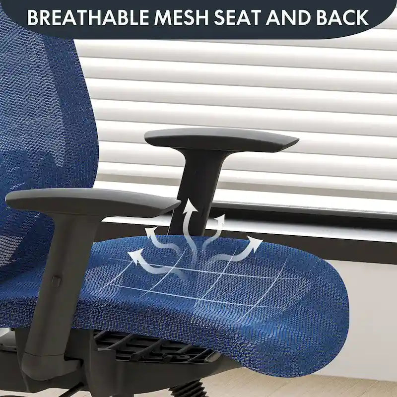 Ergonomic Office Desk Chair 360 Swivel Height Adjustable Mesh Chair, Adjustable Headrest, Lumbar Support, Armrest
