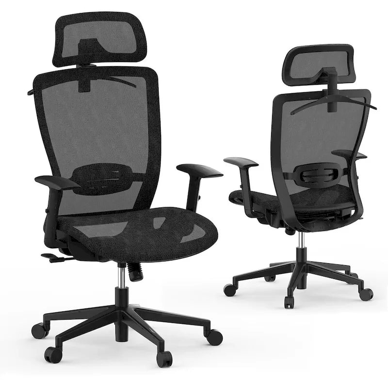 Ergonomic Office Desk Chair 360 Swivel Height Adjustable Mesh Chair, Adjustable Headrest, Lumbar Support, Armrest