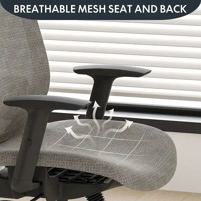 Ergonomic Office Desk Chair 360 Swivel Height Adjustable Mesh Chair, Adjustable Headrest, Lumbar Support, Armrest