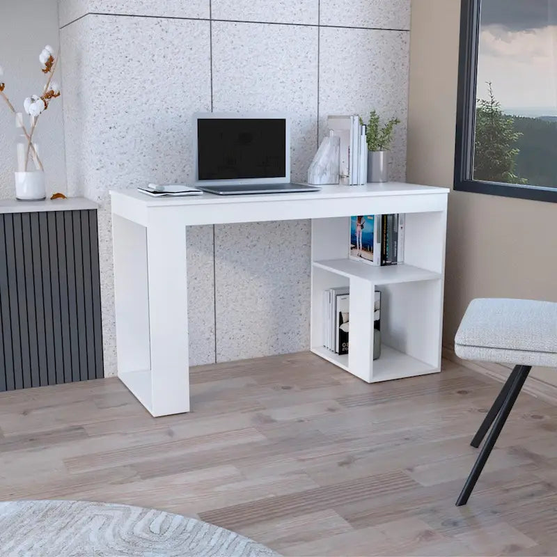 47" Computer Desk with Storage Shelves