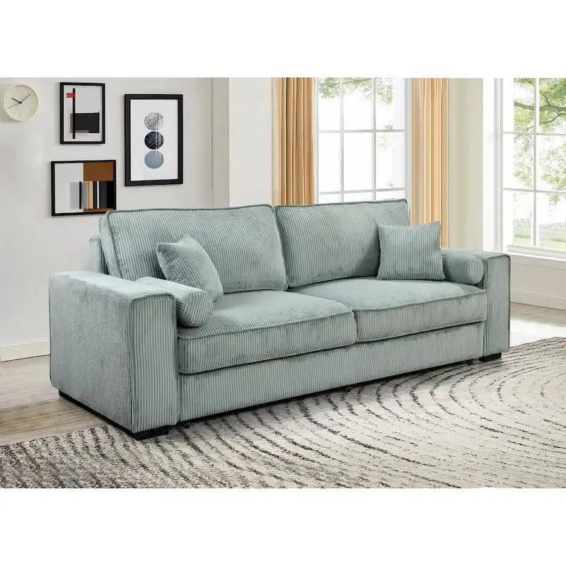 Large Sofa Bed with Storage, Modern 3 Seater Couch, Upholstered Back Sofa for Small Spaces