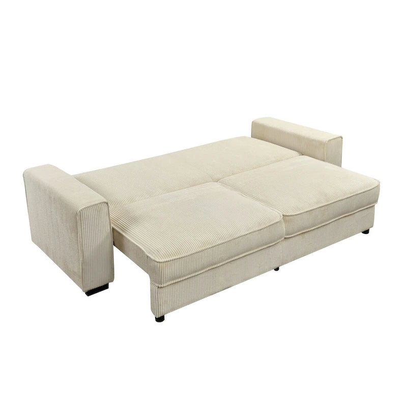 Large Sofa Bed with Storage, Modern 3 Seater Couch, Upholstered Back Sofa for Small Spaces