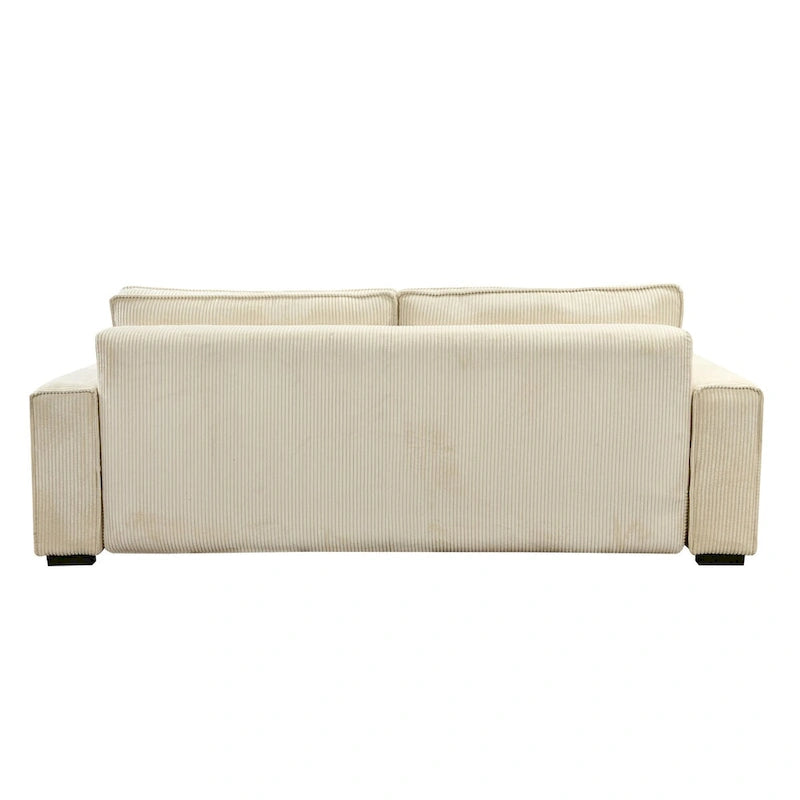 Large Sofa Bed with Storage, Modern 3 Seater Couch, Upholstered Back Sofa for Small Spaces