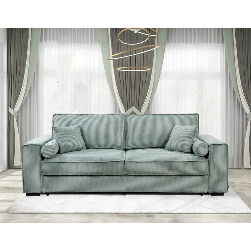Large Sofa Bed with Storage, Modern 3 Seater Couch, Upholstered Back Sofa for Small Spaces