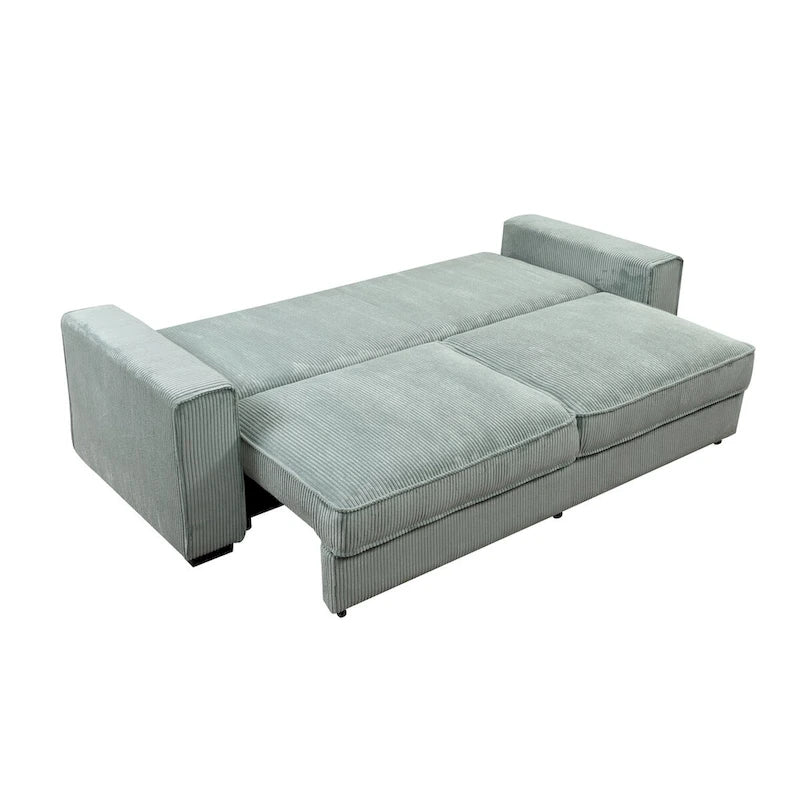Large Sofa Bed with Storage, Modern 3 Seater Couch, Upholstered Back Sofa for Small Spaces