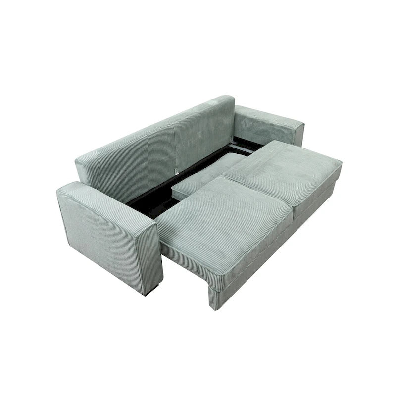 Large Sofa Bed with Storage, Modern 3 Seater Couch, Upholstered Back Sofa for Small Spaces