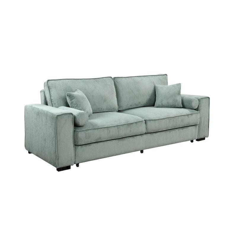 Large Sofa Bed with Storage, Modern 3 Seater Couch, Upholstered Back Sofa for Small Spaces