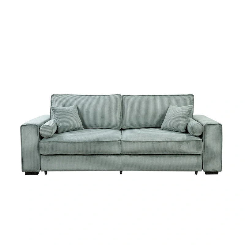 Large Sofa Bed with Storage, Modern 3 Seater Couch, Upholstered Back Sofa for Small Spaces