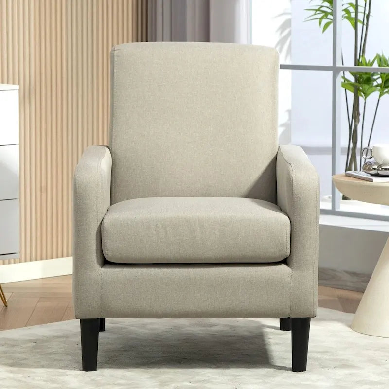 Minimalist Elegant Armchair with Solid Wood Frame
