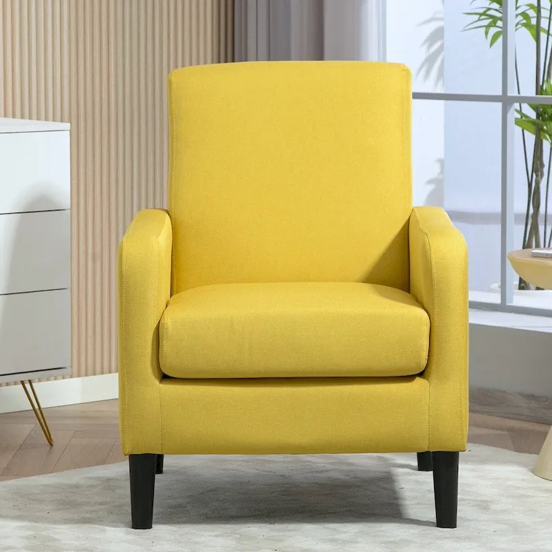 Minimalist Elegant Armchair with Solid Wood Frame