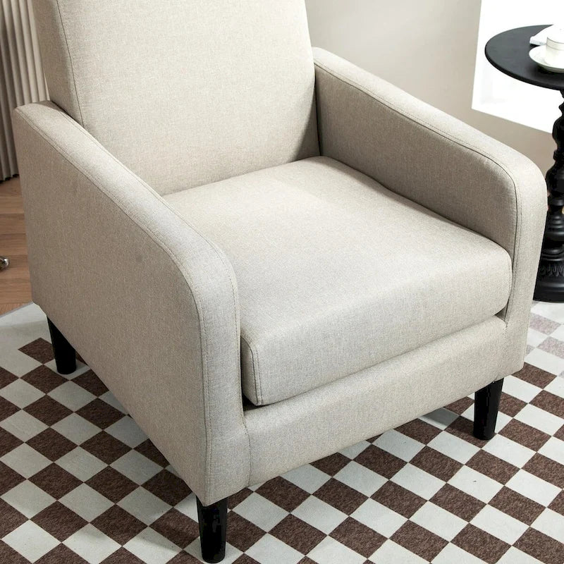 Minimalist Elegant Armchair with Solid Wood Frame