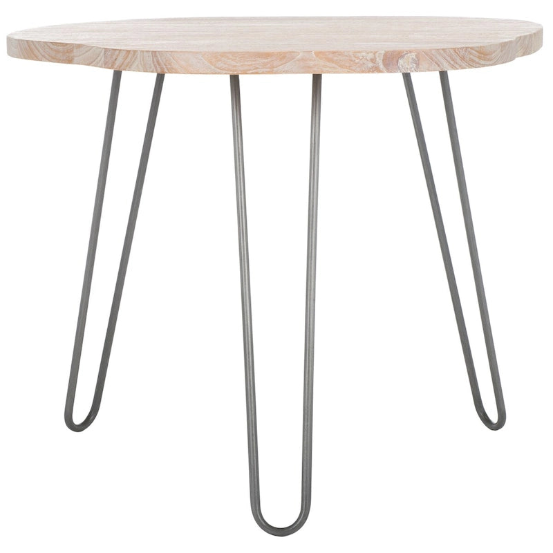 Wood Top Grey / White Wash Dining Table - 39.4" x 35.4" x 29.9"
