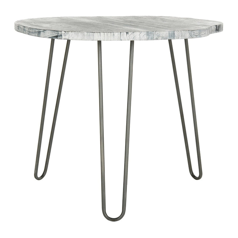 Wood Top Grey / White Wash Dining Table - 39.4" x 35.4" x 29.9"