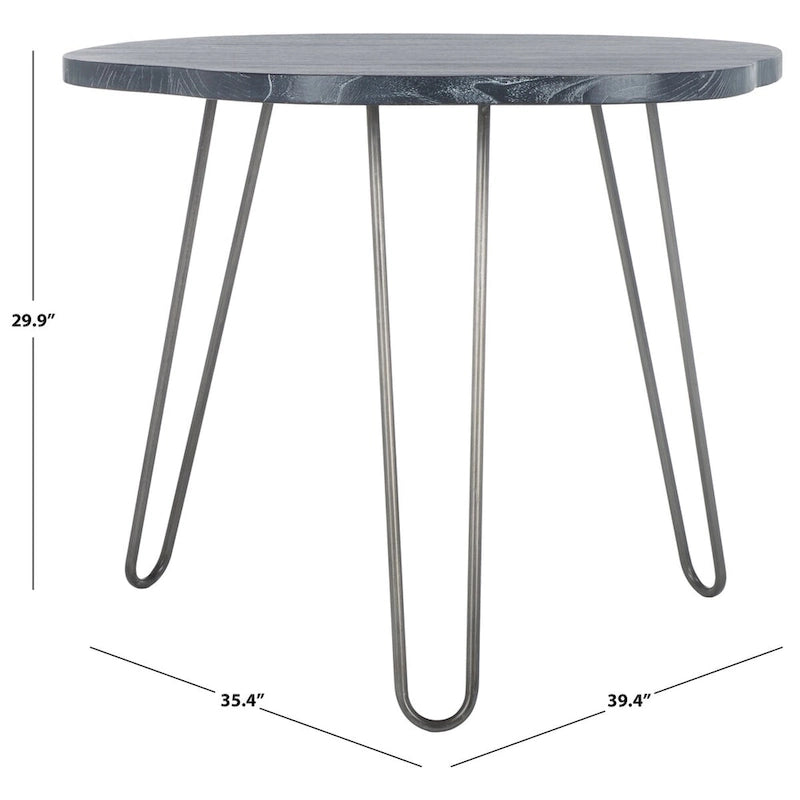 Wood Top Grey / White Wash Dining Table - 39.4" x 35.4" x 29.9"