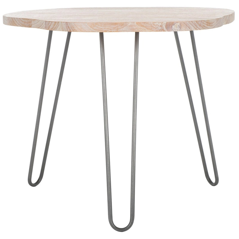 Wood Top Grey / White Wash Dining Table - 39.4" x 35.4" x 29.9"