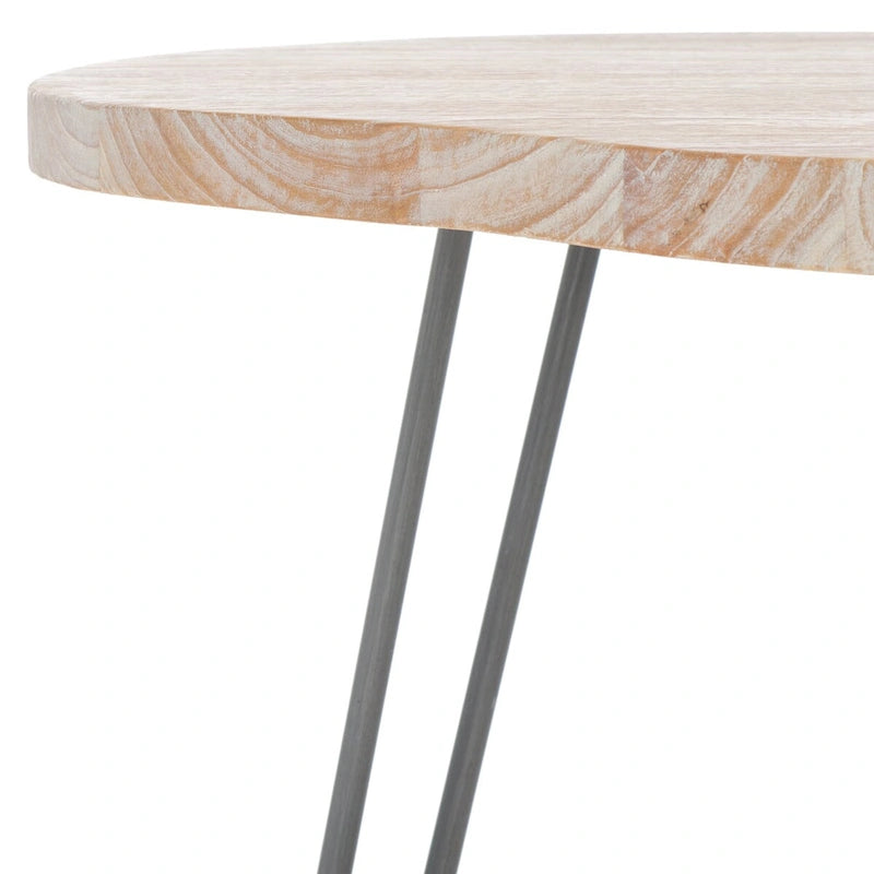 Wood Top Grey / White Wash Dining Table - 39.4" x 35.4" x 29.9"